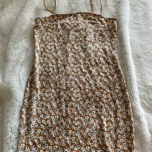 Flower printed slim dress